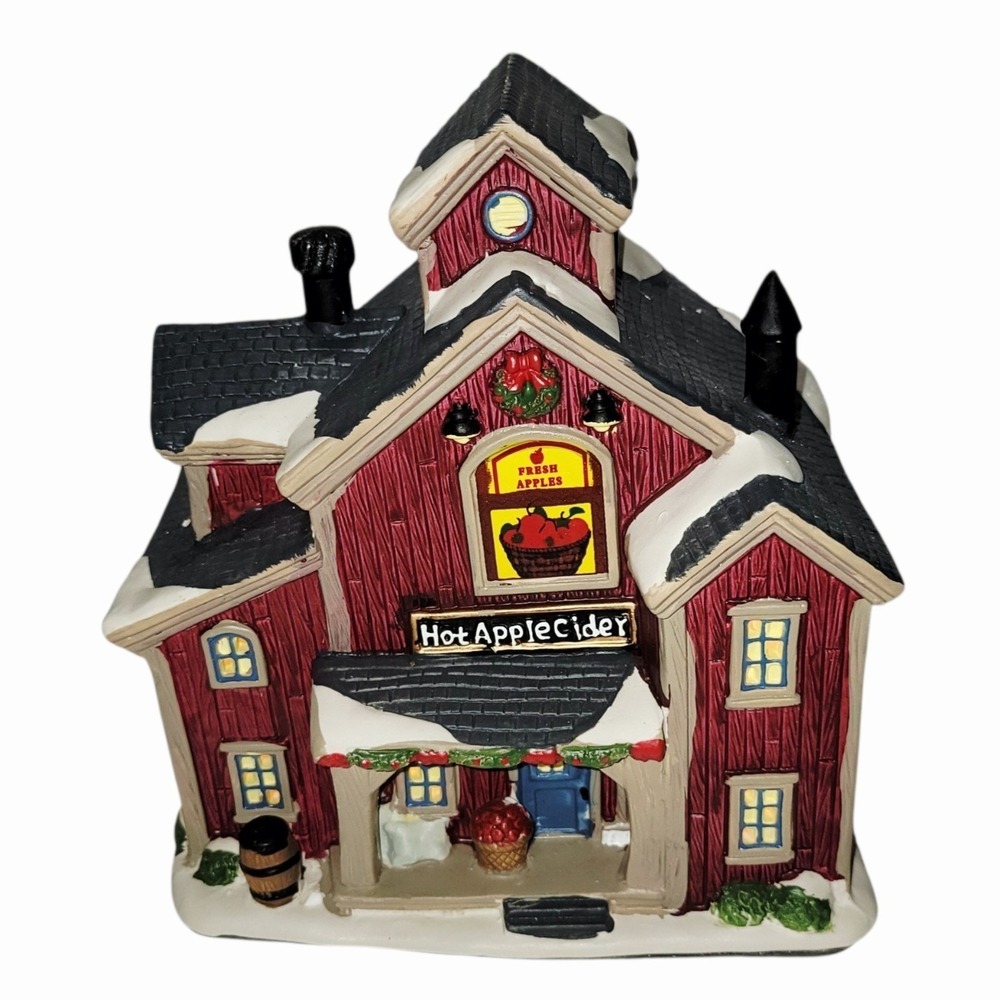 Holiday Time Hot Apple Cider Christmas Village 2018 Light Up Building w Box